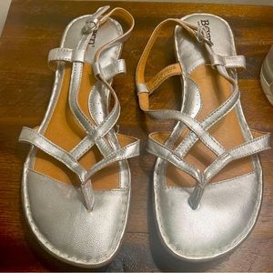 Metallic Silver BORN sandals